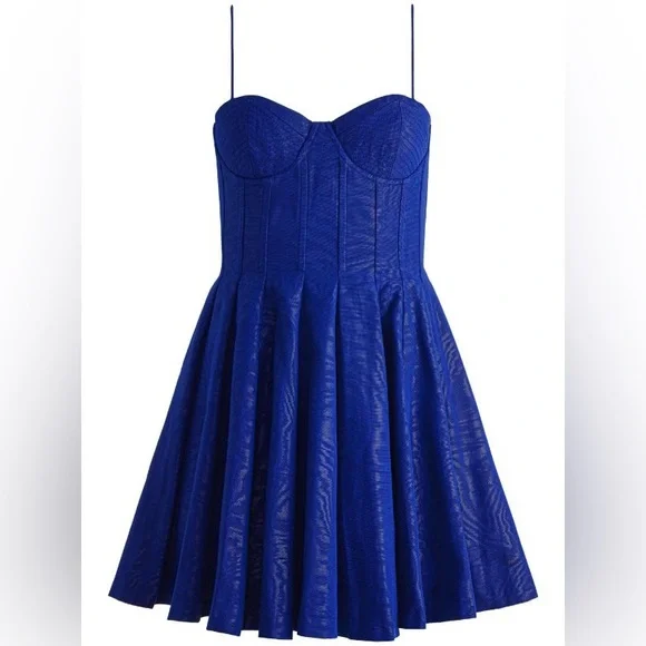 alice + olivia Adara bustier minidress in Royal Blue Sz 8 ✨NWT✨ - Picture 2 of 16